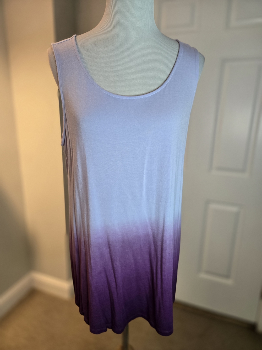LOGO Layers By Lori Goldstein Knit Dip Dyed Tank Top